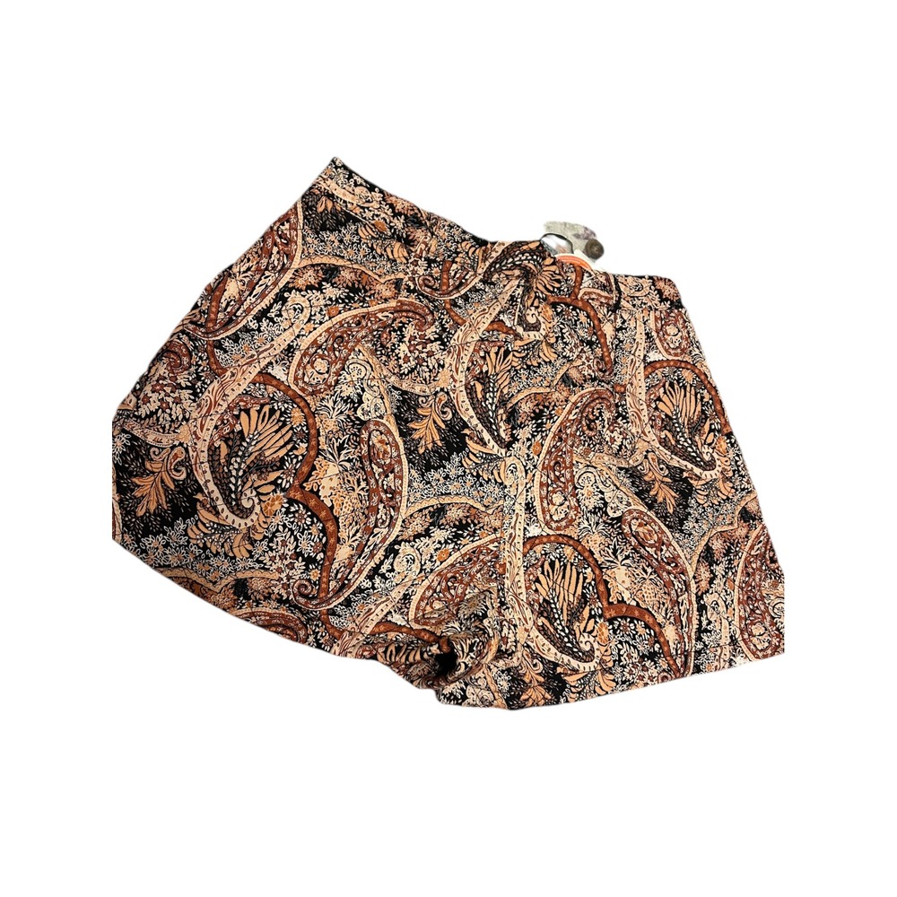 Cider NWT quilted brown orange large‎ paisley shorts festival boho cottage rodeo